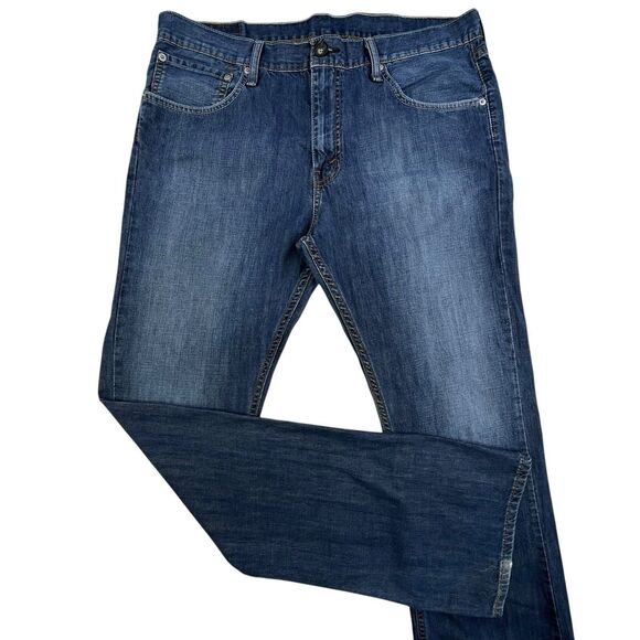 Levis 527 Bootcut Jeans Mens 36x34 (36x35) Cotton Blue Denim Work Western - Picture 1 of 14